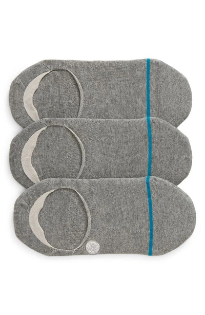 Shop Stance Icon 3-pack No-show Liner Socks In Heather Grey
