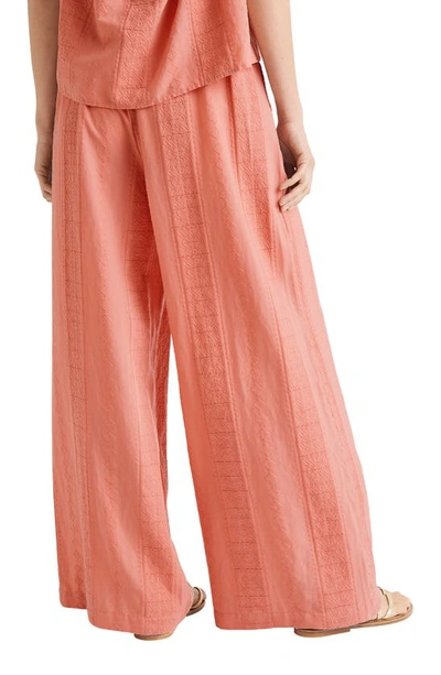 Shop Splendid Aubrey Wide Leg Drawstring Cotton Pants In Rouge