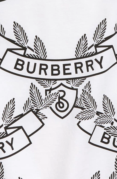 Shop Burberry Kids' Allover Cedar Crest Print T-shirt In White/ Black Ip Patt