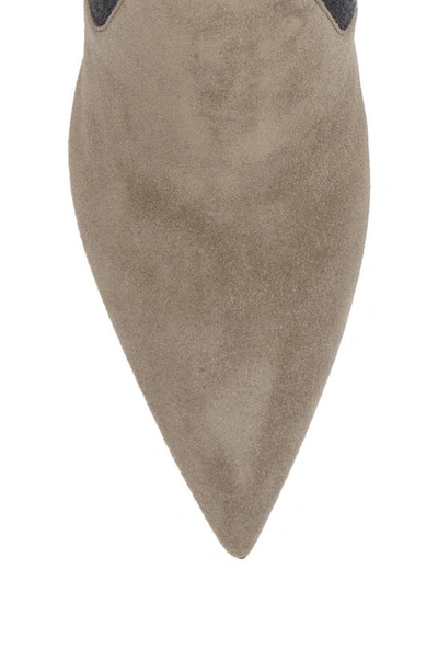 Shop Brunello Cucinelli Pointed Toe Bootie In C8212 Dark Grey