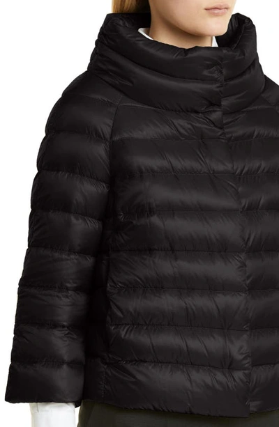 Shop Herno Sofia Down Crop Puffer Jacket In Black