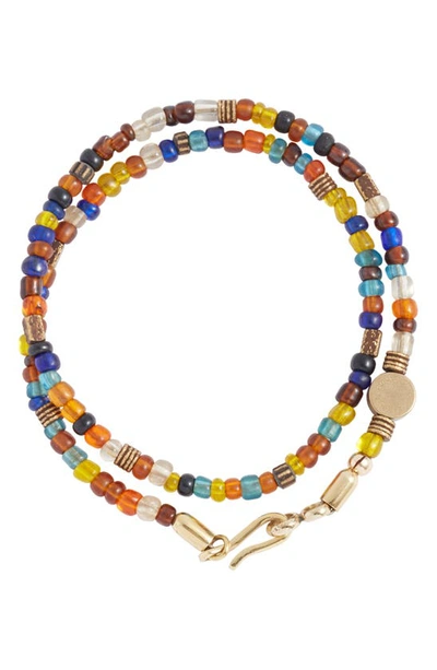 Shop Caputo & Co Sunrise Beaded Double Bracelet In Multi Color