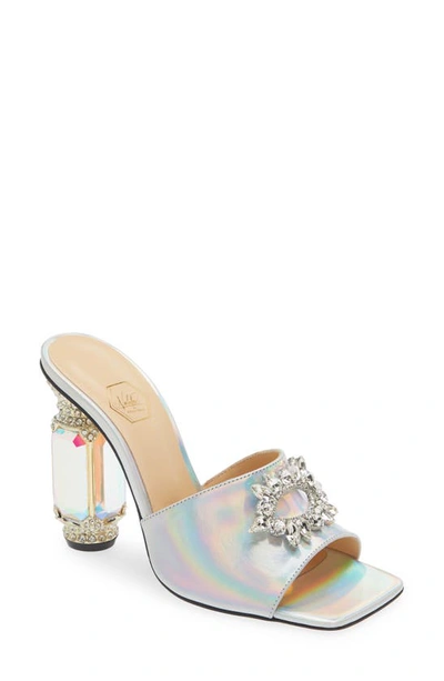 Shop Nalebe Aurum Crystal Embellished Sandal In Iridescent