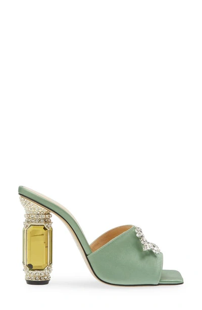 Shop Nalebe Aurum Crystal Embellished Sandal In Mint Green