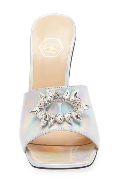 Shop Nalebe Aurum Crystal Embellished Sandal In Iridescent