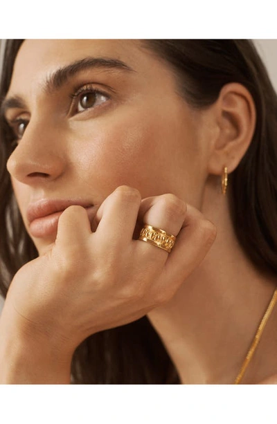 Shop Monica Vinader Juno Band Ring In 18ct Gold Vermeil/ Ss