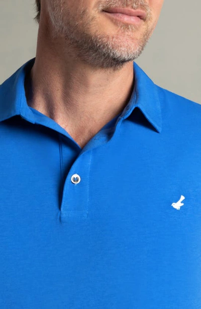 Shop Hypernatural Mojave Supima® Cotton Blend Feather Jersey Polo In Peacock Blue