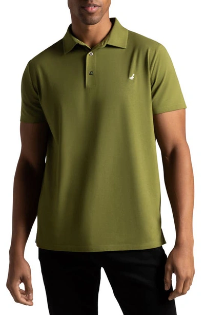 Shop Hypernatural Mojave Supima® Cotton Blend Feather Jersey Polo In Sea Kelp