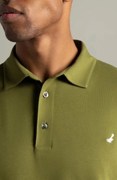 Shop Hypernatural Mojave Supima® Cotton Blend Feather Jersey Polo In Sea Kelp