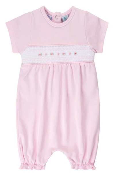 Shop Feltman Brothers Smocked Flower Romper In Pink