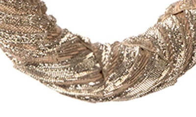Shop Deepa Gurnani Ozari Glitter Wrapped Hoop Earrings In Champagne Gold
