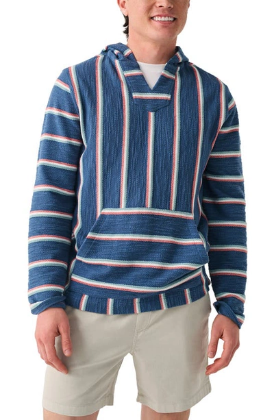 Shop Faherty Biarritz Stripe Cotton Blend Hoodie In Horizon Summer Stripe