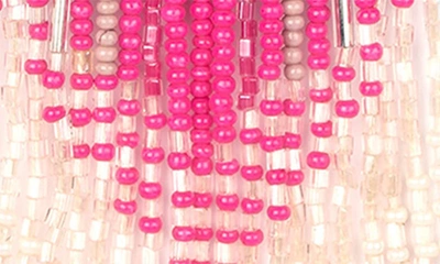 Shop Deepa Gurnani Ishana Bead Chandelier Earrings In Hot Pink