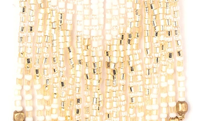 Deepa Gurnani Ishana Bead Chandelier Earrings In Ivory