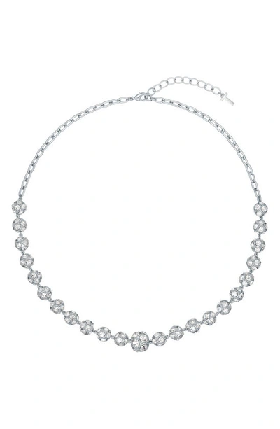 Shop Ted Baker Raegany Razzle Dazzle Crystal Ball Pavé Necklace In Silver Tone Clear Crystal