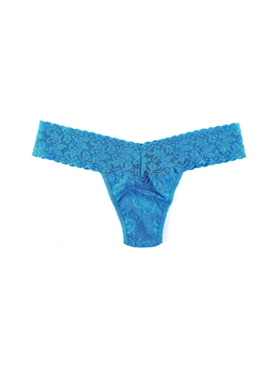 Shop Hanky Panky Signature Lace Low Rise Thong In Blue