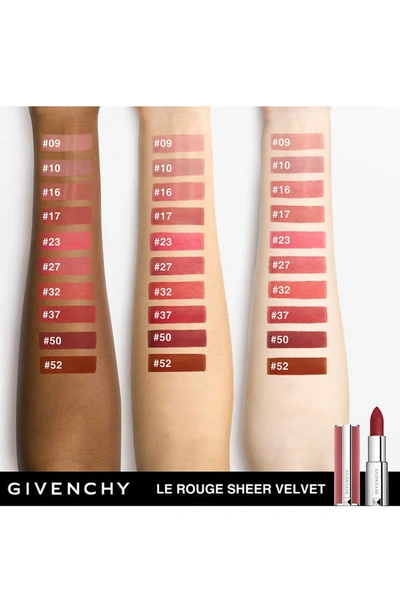 Givenchy Le Rouge Sheer Velvet Refillable Matte Lipstick In N09