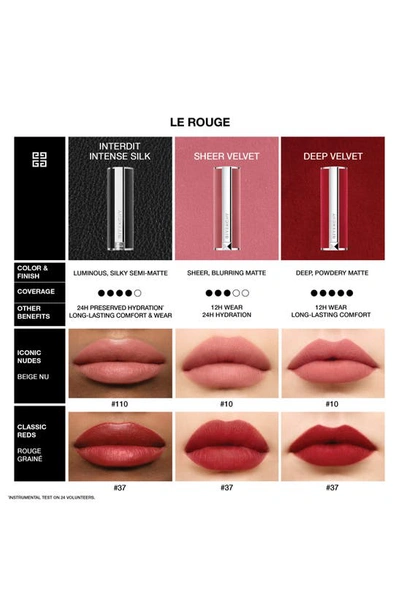 Givenchy Le Rouge Sheer Velvet Refillable Matte Lipstick In N09