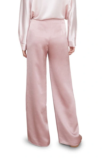 Vince High Waist Satin Wide Leg Pants In Petal Quartz