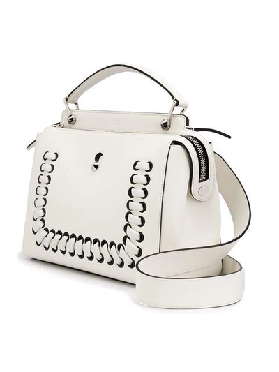 Shop Fendi 'fashion Show Dotcom' Tote - White