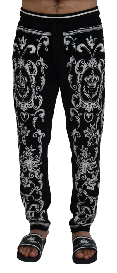 Shop Dolce & Gabbana Black Cotton Heritage Sweatmen's Jogging Men's Pants