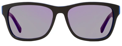 Lacoste Unisex Rectangular Sunglasses L683s 006 Black/blue 55mm In Multi