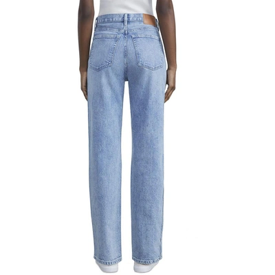 Shop Lafayette 148 Womens Pocket High Rise Straight Leg Jeans In Blue