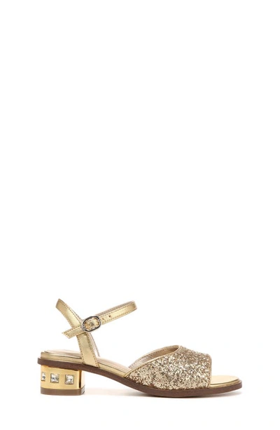 Shop Sam Edelman Kids' Crystal Heel Sandal In Amber Gold