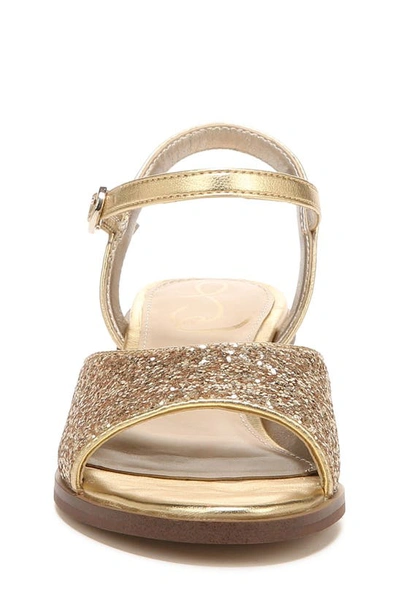 Shop Sam Edelman Kids' Crystal Heel Sandal In Amber Gold