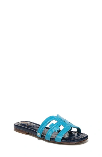 Shop Sam Edelman Kids' Bay Slide Sandal In Milos Blue/ Hudson Navy