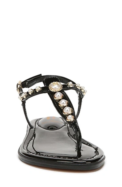 Shop Sam Edelman Kids' Gigi Imitation Pearl Sandal In Black