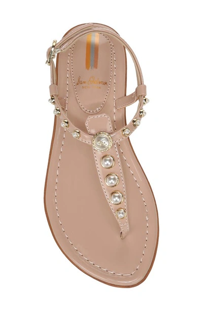 Shop Sam Edelman Kids' Gigi Imitation Pearl Sandal In Sunrise Blush