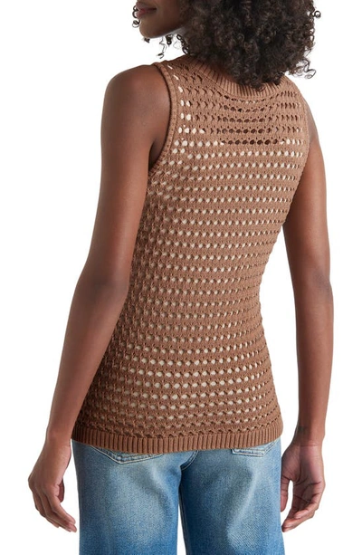 Shop Splendid Asher Open Knit Sleeveless Top In Ash Brown