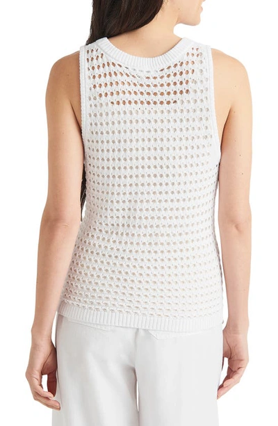 Splendid Asher Open Pointelle Sweater Tank Top In White