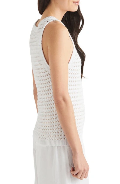 Splendid Asher Open Pointelle Sweater Tank Top In White
