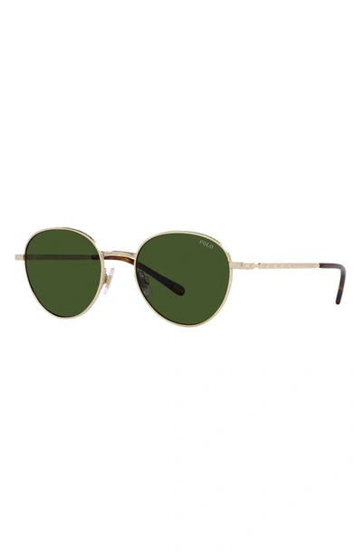 Shop Polo Ralph Lauren 51mm Round Sunglasses In Dark Green