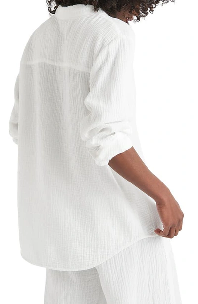 Splendid Kit Cotton Gauze Button-front Shirt In White
