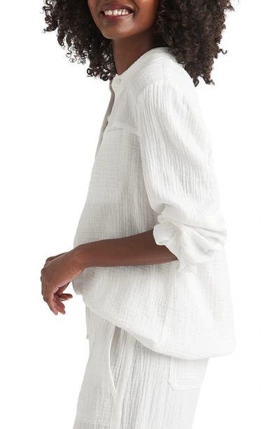 Splendid Kit Cotton Gauze Button-front Shirt In White