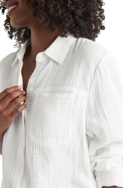 Splendid Kit Cotton Gauze Button-front Shirt In White