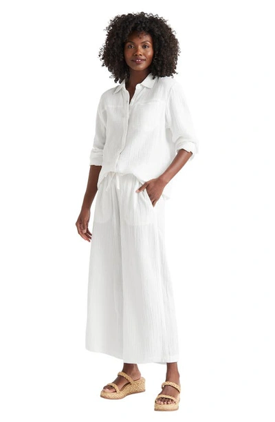 Splendid Kit Cotton Gauze Button-front Shirt In White