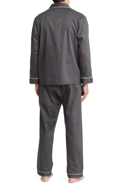 Shop Majestic Southport Woven Cotton Pajamas In Black Fan