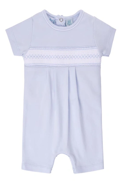 Shop Feltman Brothers Smocked Argyle Romper In Blue