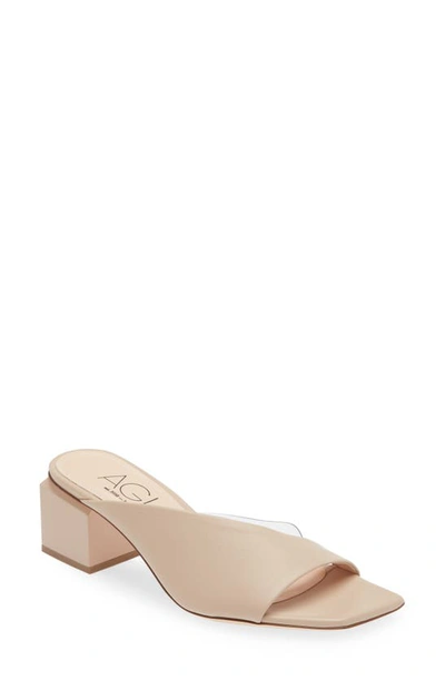 Shop Agl Attilio Giusti Leombruni Angie Slide Heeled Sandal In Beige