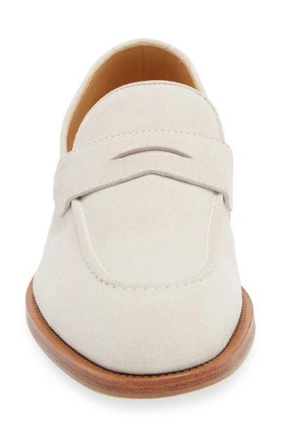 Shop Brunello Cucinelli Suede Penny Loafer In C8291 Lamb