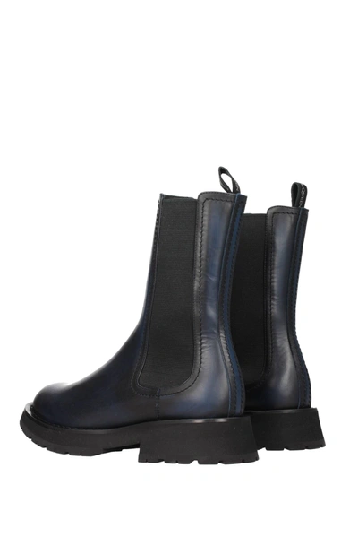 Shop Alexander Mcqueen Ankle Boot Leather Black Anthracite