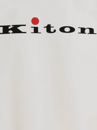 Shop Kiton Logo Print Sweatshirt White