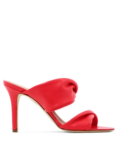 Shop Via Roma 15 Weaved Nappa Sandals In Red