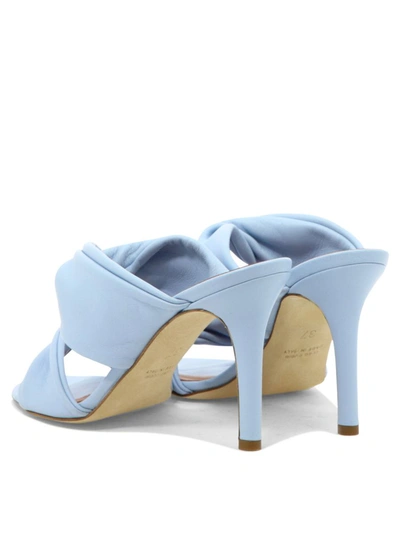 Shop Via Roma 15 Weaved Nappa Sandals In Blue