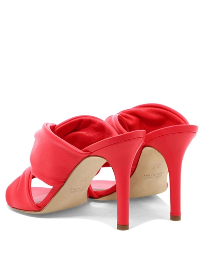 Shop Via Roma 15 Weaved Nappa Sandals In Red