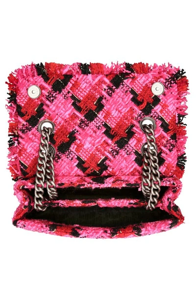 Shop Kurt Geiger Kensington Tweed Convertible Shoulder Bag In Pink